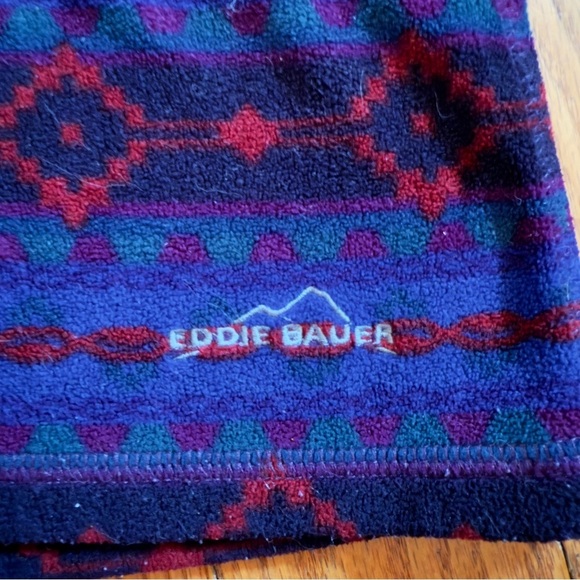 Eddie Bauer Quest Fleece 1/4 Zip Pullover Size XXL Blue Red Green Aztec - Picture 2 of 6